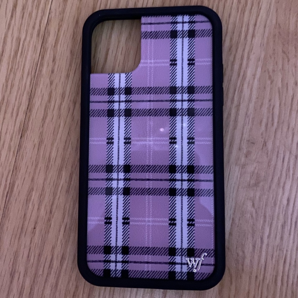 purple plaid wildflower case